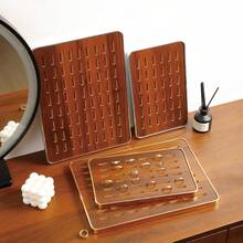 1pc Walnut Color Ring Storage Tray, Multi-Compartment Ring Display Tray, Commercial And Home Jewelry Display Box - Multicolor - View 4