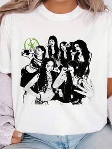 Katseye Team T-Shirt  Lover  Tee Beautiful Chaos Vintage Aesthetic Shirt Gnarly Sweatshirt Cott Hoodies  Fan GiftsPlayeras De Mujer Algodon Blusas Frescas Para El Calor Blusas Dama Playeras Mujer Blusa Blanca Playeras Basicas De Mujer Blusas Oversize Para Dama  Y2k Mujer Verano Camisetas De Mujer Algodón Playeras Para Mujer Envio Nacional - Blanco - Ver 8