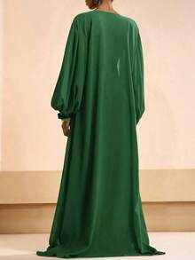 Conjunto de kimono y pantalones palazzo elegantes y casuales para la playa, 2026 - Verde - Ver 2