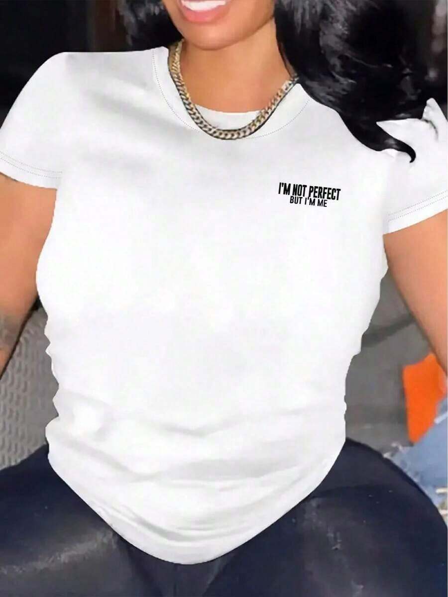 Camiseta Casual de Manga Corta para Mujer, Paquete de 1 Pieza, 100% Algodón Resistente - Cuello Redondo Cómodo, Camiseta Suave y Bonita. Camiseta de alta calidad, 100% algodón puro - Blanco - Ver 1