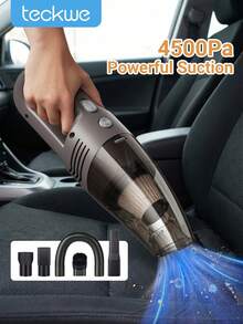 Mini Aspiradora para Coche -Succión Potente. Alto Rendimiento. Compacta & Eficiente de 12V - Limpia sin Esfuerzo Cada Ranura y Surco en el Interior de tu Coche - Blanco - Ver 1