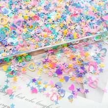 Lentejuelas cortadas con láser brillantes, piezas de confeti decorativas que incluyen estrellas, corazones huecos, conejos, copos de nieve, letras y conchas; adecuadas para manualidades DIY y para rellenar globos para fiestas, bodas y cumpleaños - Multicolor - Ver 2
