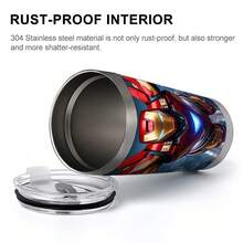 1pcs M Arvel Comic Superhero Ir On Man Classic Flight Armor Stainless Steel Tumbler With Lid, Insulated Travel Mug Hot Cold Retention Water Bottle For Outdoor Picnic Backyard Party Grass Beach Camping Summer Holiday Road Trip Kitchen Dining Table Beverage Cup - Nhiều màu - Xem 11