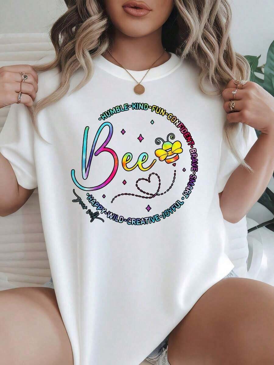 Camiseta de Mujer a la Moda, Corte Holgado Casual, Opciones en Blanco, Humilde, Amable, Divertida, Segura, Valiente, Fuerte, Feliz, Salvaje, Alegre, Camisetas con Estampado Gráfico, Tops de Verano para Mujer, Camisetas Lindas Vintage de Algodón, Conjuntos de Verano para Mujer, Camisetas Gráficas para Mujer, Tops Cortos para Mujer, Ropa Linda Vintage de Algodón para Mujer, Camisetas de Mujer, Tops de Verano, Camisetas Gráficas, Conjuntos de Verano para Mujer, Camisetas Gráficas para Mujer, Tops Cortos para Mujer, Ropa Linda Vintage de Algodón para Mujer, Ropa de Uso Diario - Blanco - Ver 1