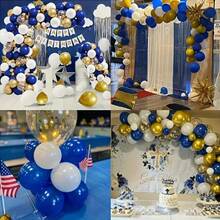 40 Stücke elegantes Marineblau, Weiß und Metallic Party Ballon Set - Gold, enthält Goldfolie Konfetti Ballons/Geeignet für Hochzeiten, Geburtstage, Jahrestage und Abschlussfeiern - Vielseitige Partydekorationen, Verwendung von langanhaltend Latex Ballons, Partydekoration|Veranstaltungs-Mittelpunkt|Leicht zu handhabende Ballons - Satz - Übersicht 4
