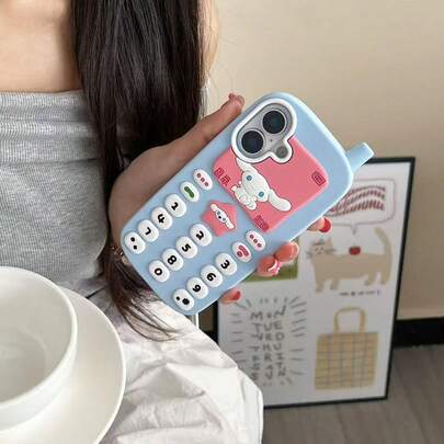 SANRIO Ốp lưng silicon 3D hình mèo dễ thương, Kuromi, My Melody cho điện thoại cỡ lớn, tương thích với iPhone 16 Pro Max, 16/15, 13 Pro, 14 Pro, chống sốc, bảo vệ toàn diện, mềm mại.
