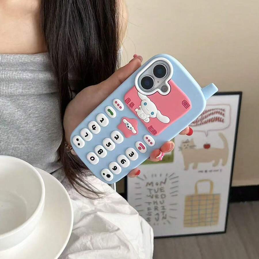 SANRIO Ốp lưng silicon 3D hình mèo dễ thương, Kuromi, My Melody cho điện thoại cỡ lớn, tương thích với iPhone 16 Pro Max, 16/15, 13 Pro, 14 Pro, chống sốc, bảo vệ toàn diện, mềm mại. - Nhiều màu - Xem 1