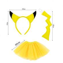 Bộ trang phục cosplay anime 1/2/3 món, gồm băng đô, mũ đội đầu hình yêu tinh hoạt hình với đuôi tia sét và váy, thích hợp cho công viên giải trí và các sự kiện cosplay, trang phục dự tiệc thu hút sự chú ý. - Nhiều màu - Xem 9