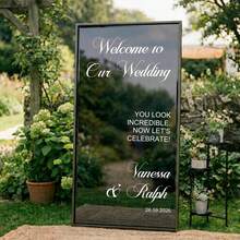 Customized Mirror Sticker Wedding Decor - Wedding Signage Decor DIY Wedding Sticker - Mirror Sticker "Welcome To The Wedding" - Customized Mirror Letter Sticker Decal - Just Married - Wedding Marriage Decor/Modern Wedding Welcome Sign/Personalized Newlyweds Name And Date/Mirror Sticker-Bridal Shower - Multicolor - View 4