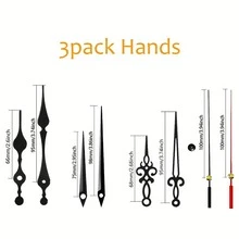 3 Sets Of Quartz Clock Movements, Shaft Length: 16mm, 18mm, 23mm, Includes 3 Pairs Of Clock Hands, For Repair, Replacement And DIY Wall Clock/Desk Clock, Suitable For Home And Office Decor, Thoughtful Gift For Clock Enthusiasts - G033A3J#5 - View 3
