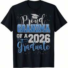 Camisetas Premium Casuales Unisex Lindas, Camiseta Familiar de Graduación "Super Orgullosa Tía de Graduado 2026", Ropa Cómoda para el Hogar, Moda Diaria, Camiseta para Fiestas, Estilo Unisex, Camiseta de Regalo, Tallas S - XXXXL, Negra - Negro 22 - Ver 6