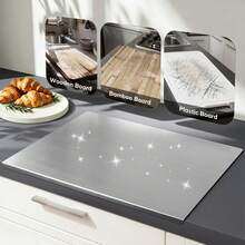 304 Stainless Steel Cutting Board Butcher Block Household Rolling Board Kitchen Supplies, Food Preparation, Meal Prep Tools, Modern Cutting Surface, Sleek Kitchen Tool, Rustresistant Material, Easy To Clean, Versatile Cutting Mat - 銀色 - 查看 2