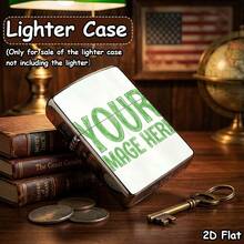 Personalized Lighter Case With Your Photo & Text, Custom Logo Metal Lighter Cover, Unique Birthday Anniversary Gift For Men, Husband, Dad (Case Only, No Fluid) - Printing - View 2