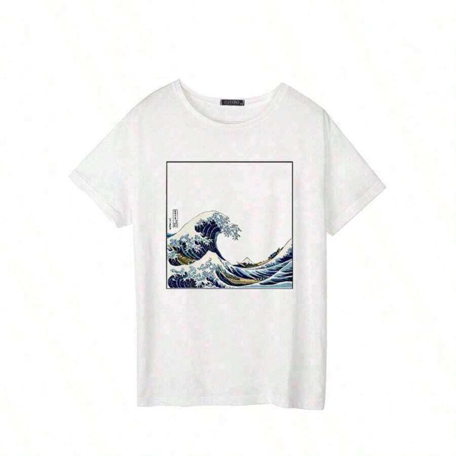 Super Happy Summer Shiba Inu T-Shirt For Women, Anime Print, Harajuku Kawaii Hip Hop Streetwear Style, Casual, Suitable As A Gift. Women's T-Shirt. Blouses>Elegant, Cute Cartoon Comics With Exquisite Illustrations.| Exquisite Design| Loose And Comfortable| Easy To Match| - 白色 10 - 查看 1