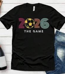 Regarding The Image Of "2026 Football Shirt, Graphic Match Shirt, Football Fan Shirt, Unisex Sports Shirt", 2026 World Cup, 2026 World Cup Album, Blouses - 黑色 - 查看 6