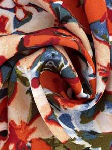 Camisa de mujer de manga corta, con lazo, volantes, a cuadros, elegante y casual para vacaciones y picnic, primavera/verano - Naranja Coral - Ver 7