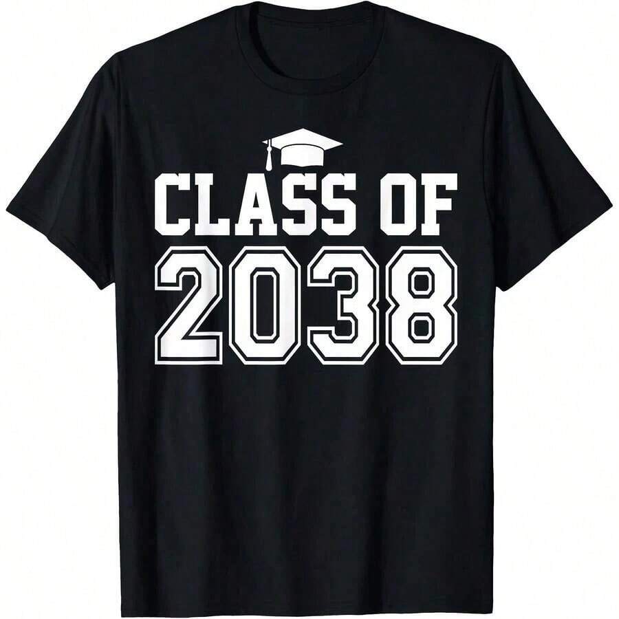 Cute Unisex Premium Casual T-Shirts, "Super Proud Aunt Of 2026" Graduation Family T-Shirt, Comfortable Loungewear, Everyday Fashion, Party T-Shirt, Unisex Style, Gift T-Shirt, Sizes S - XXXXL, Black - 黑色19 - 查看 1