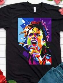 Stesso design per uomini e donne, design della maglietta King Of Pop Halftone per capi d'abbigliamento neri, abiti estivi, top estivi, magliette grafiche, magliette divertenti, magliette per uomini, top per donne, abbigliamento per ragazze, vestiti per ragazze, abbigliamento per ragazzi, abiti da vacanza per donne, abiti estivi per le vacanze, t-shirt comode per ragazze, t-shirt da uomo, abbigliamento estivo, outfit estivo da donna, t-shirt a pois, abbigliamento estivo da donna, top basic. - Nero 3 - Visualizzare 7
