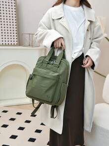 Mochila casual antirrobo de nailon para mujer; Bolsa multifuncional para desplazamientos diarios; Bolsa de viaje ligera con múltiples bolsillos; Mochila escolar minimalista de gran capacidad; Mochila conveniente, adecuada para estudiantes, enfermeras, maestros, empresarios, viajes de vacaciones, viajes de negocios, desplazamientos diarios, compras, oficina, citas, senderismo, entrenamiento, trabajo, regalo de cumpleaños, regalo de vacaciones, mochila - Multicolor - Ver 11