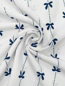 Blusa elegante con estampado de lazo para mujer, verano - Blanco 2 - Ver 5