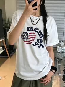 Women's T-Shirt For Spring And Summer - 白色 - 查看 3