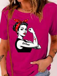 Soft, Breathable, Solid-Color Short-Sleeved T-Shirt For Women, Perfect For Summer. - 白色 - 查看 7