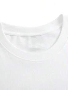 playeras de mujer algodon Camiseta de cuello redondo con estampado ADHD AF, camiseta casual de manga corta para primavera y verano, ropa de mujer. >ropa - Blanco - Ver 2