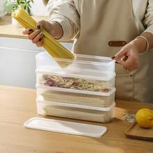 1/2pcs Long Plastic Food Storage Container, Durable & Airtight, Suitable For Refrigerator Storage Of Vegetables, Herbs Like Cilantro, Green Onion, Mint, Kitchen Organization Box - Multicolor - View 7