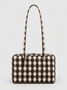 Durable Plaid Handbag, Spacious Travel Tote Bag, Minimalist Large Capacity Square Shoulder Bag For Daily Use - Multicolor - View 19