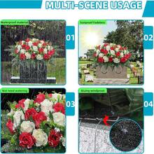 Saddle-Style Cemetery Flowers For Tombstones, Artificial Memorial Flowers For Graves And Headstones, Windproof Fade-Resistant All-Weather Decor With Adjustable Grips - Multicolor - View 7