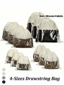 Dust Covers With Drawstring - Lightweight Non-Woven Storage Pouches For Handbags, Purses, Shoes - Breathable Cloth Bags For Travel & Home Use - Multicolor - View 1
