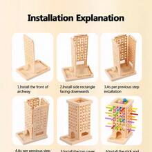 1pc Multi-Color Pull Rod Game Tower, Interactive Multiplayer Tabletop Game, Colorful Stick Drop Game For Family Gathering, Tabletop Game, Educational Strategy Game, Ideal Birthday/Holiday/Couple/Daily Gift, Party Favor, Stress Relief Essential - Multicolor - View 12