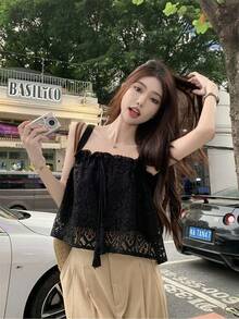 Women Tops - Black - View 9