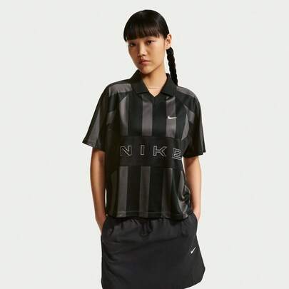 Nike 女士 AS W NSW STREET OS SS STRP JSYPOLO 针织翻领短袖上衣 TIOQ0914-010