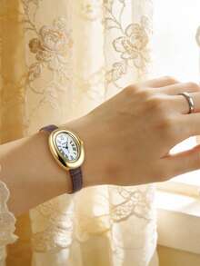 1件女款簡約休閒舒適石英手錶，適合日常佩戴與裝飾 - 棕色 - 查看 3