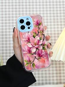 Pink Magnolia Flower Phone Case For IPhone 16 15 14 13 12 Elegant Floral Design, Soft TPU Protection, Cute Stylish For Girls Women, Daily Use Gift - 薄荷綠 - 查看 5