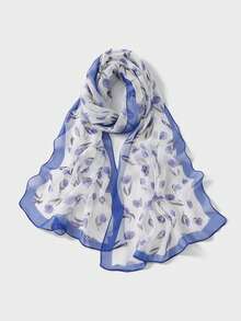 1 Stück Neuer Damen Floral Georgette Hijab/Schal, leicht, weich, atmungsaktiv, langer Schal, hochwertig digital Muster, modischer vielseitiger Schal, geeignet für tägliche Unternehmungen, Spazieren, Einkaufen, alle Jahreszeiten - Verschiedenfarbig - Übersicht 18
