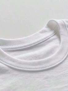 1 Piece Of Summer T-Shirt, 1 Piece Of "Pink Or Blue Grandma" Graphic T-Shirt For Gender Reveal, 100% Cotton, Touching And Festive Design, Color Block Lettering And Paw Print Detail With Heart Accent, T-Shirt For Gender Reveal Party And Family Gatherings For All Seasons. Loose And Comfortable Summer Clothing, Stylish Short-Sleeve Blouse For Women, Loose, Comfortable, Breathable, For Everyday Wear, 180g 100% Cotton. - 白色 3 - 查看 3