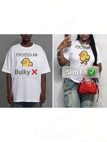 Women's Casual Loose Fit T-Shirt With Fun And Novelty Graphic Print Of A Duck With A Handbag, Fade Resistant, Versatile, Suitable For Everyday And Sports Wear, Ideal Gift Option, 100% Cotton - 白色 - 查看 4