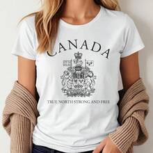 Women's Canada T-Shirt, Canadian Pride Graphic Tee, Canadian Patriotic Tee, Maple Leaf Tee, Canada Day Gift, True North Strong Souvenir - 白色 - 查看 1