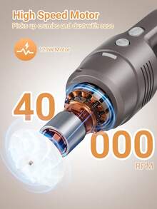 Mini Aspiradora para Coche -Succión Potente. Alto Rendimiento. Compacta & Eficiente de 12V - Limpia sin Esfuerzo Cada Ranura y Surco en el Interior de tu Coche - Blanco - Ver 4
