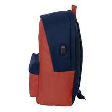 | Double School Backpacks El Pulpo For Laptop And Tablet, Padded Anti-Theft Rear Compartment, Double Zipper Pull On Main Zipper, Front Zipper Pocket, Top Handle, Navy - Option 17 - View 4