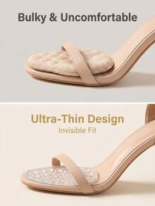 1 Pair Self-Adhesive Forefoot Cushion Pads, Ultra-Thin Invisible Shoe Inserts, Shock Absorbing Gel Pads For High Heels & Sandals - Multicolor - View 3