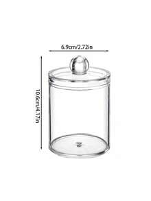Hộp đựng tăm bông 1/2/3/4 chiếc có nắp nhựa, lọ thủy tinh trong suốt 10oz, hộp đựng đồ dùng phòng tắm, hộp đựng bông tẩy trang, tăm bông, tăm xỉa răng. - Trong sáng - Xem 9