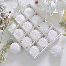 12pcs White Christmas Balls, 3.15 Inch Each, With Various Textures And Shapes, Essential For Holiday Decoration, Perfect For Christmas Tree, Holiday Party And Creating A Charming Atmosphere - 12pcs - View 5