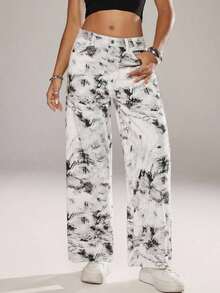 Jeans de mezclilla con estampado de leopardo vintage informal - Multicolor - Ver 3