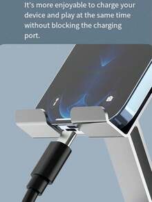 1pc Waterproof Desk Phone Stand, 360° Rotation, 2-Level Height Adjustable, Foldable & Portable, Compatible With Various Phones, Waterproof & Durable Anti-Slip, Suitable For Office, Bedside, Video Calls, Streaming, Random Color - A - View 6