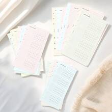 A6/A7 Pastel Mixed Color Habit Tracker Refill Pages, 40 Sheets Undated Monthly Habit Log Inserts, 6-Ring Loose-Leaf Planner Refills For Habit Building & Goal Setting - Rectangle - View 12