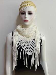 1 Khăn choàng nam bằng cashmere có tua rua, kiểu dáng thường ngày, khăn trùm đầu phong cách đường phố, hip hop, punk, balaclava, ấm áp, mềm mại, đa chức năng, kiểu dáng hoang dã, khăn tam giác, quà tặng cho cặp đôi - Nhiều màu - Xem 4
