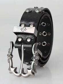 1pc Solid Color Street Party PU Leather Belt, Fashionable & Versatile For Men, Suitable For All Seasons - Multicolor - View 3